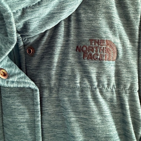 The North Face Women's Quilted Vest Medium Blue Zip And‎ Button Mock Neck Puffer - Picture 6 of 11